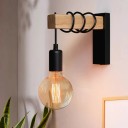 Retro trä LED vägglampa E27, 220V/110V, industriell belysning för sovrum, badrum och restauranger 6