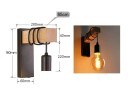 Retro trä LED vägglampa E27, 220V/110V, industriell belysning för sovrum, badrum och restauranger 7