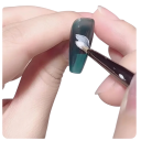 Trekantig nagelborste med lock Trähandtag Professionell kosmetisk borste för 3D-målningar teckningar DIY manikyr nagelkonst 2