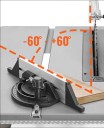 Bärbar bordsåg 220-240V 60.6 lbs 4800 RPM 63.5 cm Kapacitet för skärning Med stativ för trä, plast och metall 3