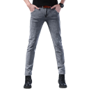 Herrgrå skinny jeans med fickor, bomull, modern passform för en stilfull look 1