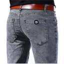 Herrgrå skinny jeans med fickor, bomull, modern passform för en stilfull look 2
