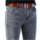 Herrgrå skinny jeans med fickor, bomull, modern passform för en stilfull look 3