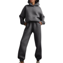 Damskjorta med byxor och hoodie, enfärgad, polyester 3