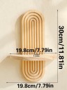 Trä vägghylla Boho stil med förvaringsutrymme, elegant design 4