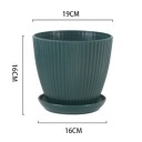 19 x 16 x 16 cm Rund blomkruka med fat Av plastmaterial Utomhus- och inredningsdekoration Väderbeständig 5