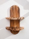 Trä vägg hylla Boho stil med 2 hyllor för dekorationer och växter på väggen 5