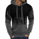 Herrset med byxor, hoodie, enkel tryck, polyester 2
