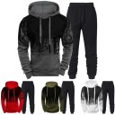 Herrset med byxor, hoodie, enkel tryck, polyester 3