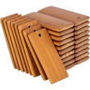 50 pcs d'étiquettes en bambou pour porte-clés 45 x 20 mm Étiquettes naturelles pour personnalisation et décorations, matériaux écologiques 1