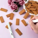 50 pcs d'étiquettes en bambou pour porte-clés 45 x 20 mm Étiquettes naturelles pour personnalisation et décorations, matériaux écologiques 2