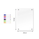 Magnetisk transparent anslagstavla 20 x 30 cm Torkbar plasttavla för målning och skrivning Fäste med 4 magneter Återanvändbar 3