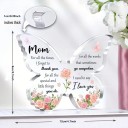 Akryldekoration fjäril 12 x 8 x 1 cm Transparent utförande med rosor och text för mamma Elegant lyxig present från barnen av kärlek 2