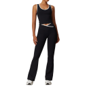 Damsportset med byxor och linne, enfärgad, nylon, spandex, bekväm och stilfull för fitness och fritid 1