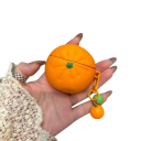 Ovocný motiv silikonové ochranné pouzdro pro AirPods 3 s 3D kresleným motivem pomeranče / mandarinky, stylové pouzdro na sluchátka 3