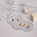 Akrilställ för smycken 17 x 30 cm Spegel dekorativ bricka i vågform – moln Bricka för kosmetik, ljus, tillbehör modern dekoration 2