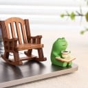 Grenouille 6 x 4 cm Petite décoration japonaise pour table avec tasse et livre 4