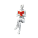 Läsares figur 13 x 6 x 5 cm Dekorativ figur av kvinna som läser en bok 1