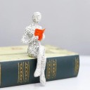 Läsares figur 13 x 6 x 5 cm Dekorativ figur av kvinna som läser en bok 2