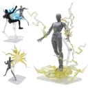 5 pcs Support transparent pour figurines Support en plastique réglable avec bras articulé Support pour figurines d'action Support de présentation 1