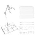 5 pcs Support transparent pour figurines Support en plastique réglable avec bras articulé Support pour figurines d'action Support de présentation 4