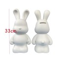 Stor dekorativ kanin sparbössa 33 cm DIY figur figur av harts för färgflöde Kreativ konstnärlig skapande myntbesparing design dekoration 4