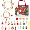 Julens adventskalender med guldsmycken Grundkedja 16/17/18/19/20 cm Legering Adventskalender med hängen Santa och figurer 2