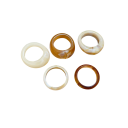 Conjunto de 5 anillos de resina Formas irregulares Colores variados marrón-blanco Anillos de viaje acrílicos para mujeres Accesorio estético 3