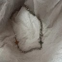 Choker de acero inoxidable con estrellas de cuatro puntas integradas Longitud ajustable Collar combinable para mujeres 2