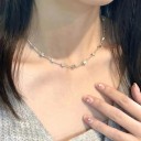 Choker din oțel chirurgical cu stele mici integrate, lungime ajustabilă, colier minimalist pentru femei 2