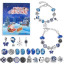 Julens adventskalender armband och pärlor Grundkedja 16/17/18/19/20 cm Legering Adventskalender Santa på släden 2