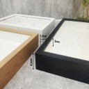 Djup träfotoram 20 x 20 cm Med glas 3 cm inre djup Fyrkantig bordram för dekorationer 4
