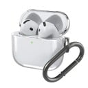 Průhledné silikonové pouzdro pro AirPods 4 s karabinou Ochranný kryt proti pádu pro AirPods 4. generace 4