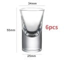 6 st skålar 15 ml shotglas med förstärkt botten 25 x 34 x 55 mm Klart glas Hållbara shotglas för likör tequila rom 2
