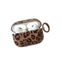 Praktikus átlátszó szilikon tok leopárdmintával AirPods 4-hez, puha védőtok kulcstartóval 4