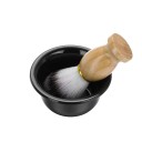 Professionelles 3-in-1 Rasurset für Männer mit 11 cm Rasierpinsel, 42 x 88 mm Schale, 128 x 90 mm Ständer, Geschenkset aus Edelstahl, Holz und ABS 2