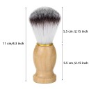 Professionelles 3-in-1 Rasurset für Männer mit 11 cm Rasierpinsel, 42 x 88 mm Schale, 128 x 90 mm Ständer, Geschenkset aus Edelstahl, Holz und ABS 5