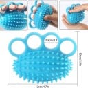 Accessoire de massage en silicone pour les mains, 3 ouvertures, rouleau de massage, outil anti-stress, 12 cm, pointes de 2,5 cm, bleu 2