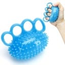 Accessoire de massage en silicone pour les mains, 3 ouvertures, rouleau de massage, outil anti-stress, 12 cm, pointes de 2,5 cm, bleu 3