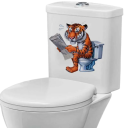 Autocolant amuzant pentru toaletă cu motiv de tigru 30 cm PVC decorativ rezistent la apă pentru un aspect original al toaletei și băii 2