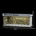Osväntad garage för bilmodeller 30 × 13,3 × 12 cm Rocket Bunny Dekorativ verkstad Diorama 1:64 med LED-belysning 2