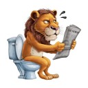 Autocolant amuzant pentru toaletă cu motiv de leu 25 cm PVC rezistent la apă decorare pentru WC design original și amuzant 1