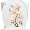 Pegatina decorativa de flores para inodoro 16x26 cm PVC decorativa a prueba de agua para WC diseño original para baño 2