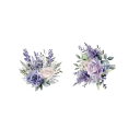 Autocolante florale mov pentru baie 30x30 cm PVC decorative rezistente la apă 2 bucăți design floral pentru WC și baie 1
