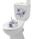 Autocolante florale mov pentru baie 30x30 cm PVC decorative rezistente la apă 2 bucăți design floral pentru WC și baie 2