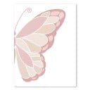 Grand poster aile de papillon détails roses moitié droite 50 x 70 cm Toile en polyester Impression douce Sans cadre Décoration de chambre de fille 1