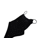 Damernas enfärgad baddräkt Tunn axelremmar Prickar U-ringning Spandex Polyester Elastiska sommarbaddräkter 3