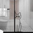 Calcomanía de gato para pared 34,7 x 12,4 cm calcomanía de PVC resistente al agua decoración para el hogar habitación infantil fácil aplicación 2