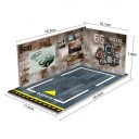 Diorama för underjordisk parkering för bilmodeller 20,4 × 11,6 × 18,3 × 10,1 × 7,9 cm PVC retro amerikansk garage Route 66 realistisk scen 2