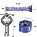 4-delars uppsättning av reservdelar för Dyson V6 DC58 DC59 DC61 DC72 DC74 Bakre motorlock HEPA-filter Förmotorfilter Deflektor 3